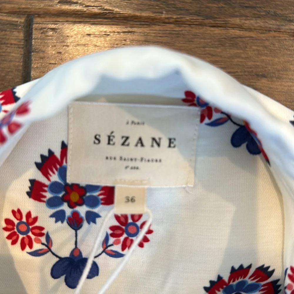 Sezane women’s 2 piece blouse and skirt. Malia collection. Shirt sz 4/skirt 2 - Picture 4 of 11
